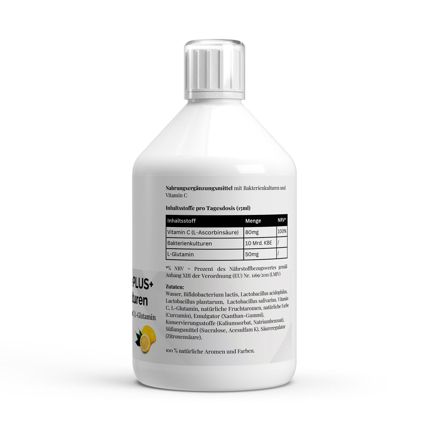 Vita Balance PLUS+ – 33 shots veganos con cultivos bacterianos – Limón – 500 ml