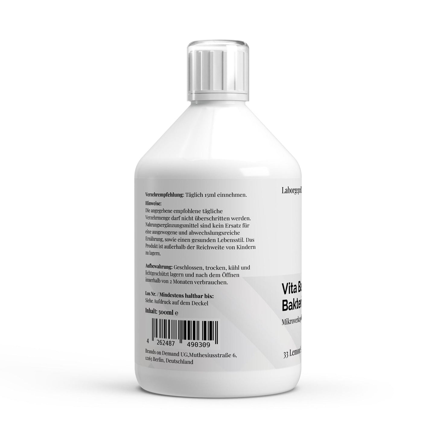 Vita Balance PLUS+ – 33 shots veganos con cultivos bacterianos – Limón – 500 ml