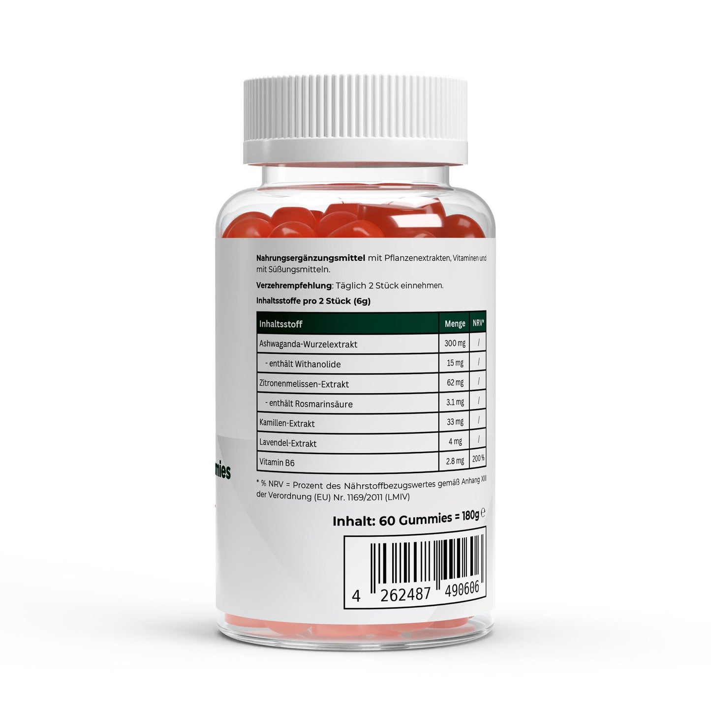 Gominolas Premium de Ashwagandha 300 + Vitamina B6 – 60 unidades