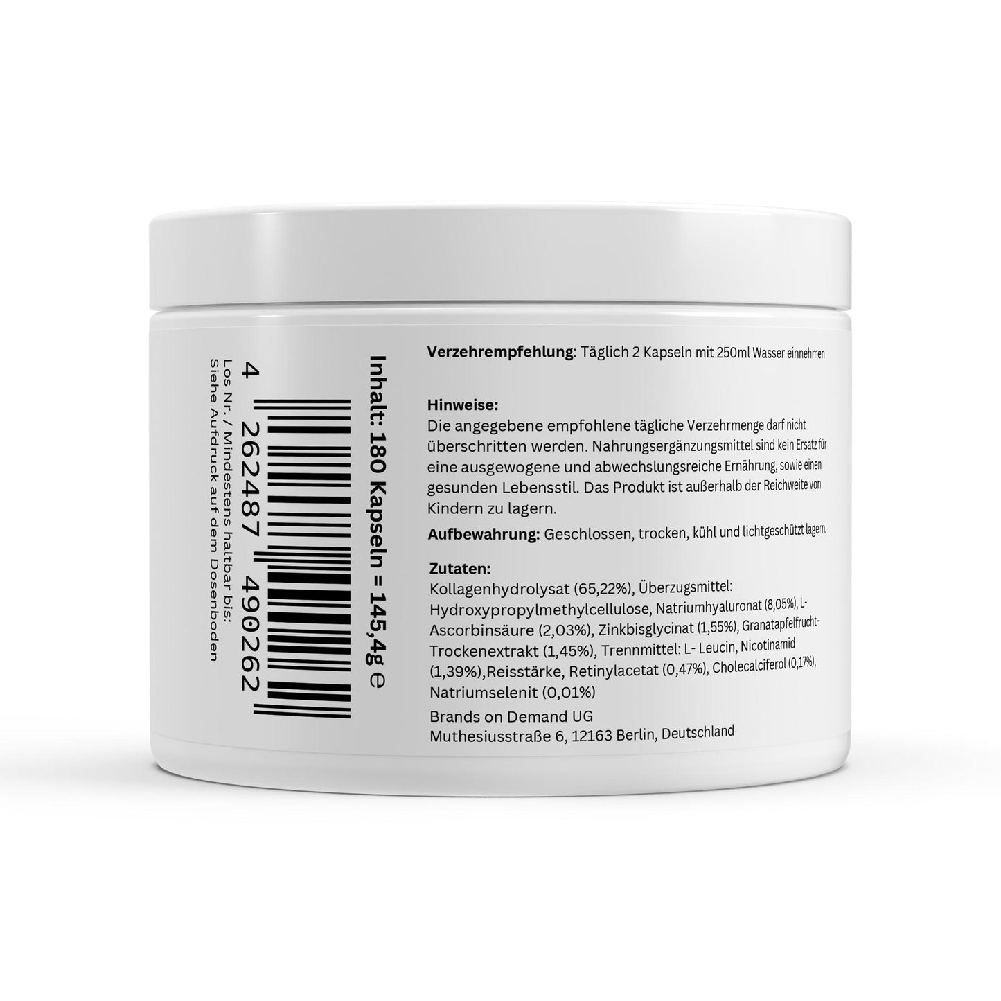 Colágeno Hidrolizado PLUS para Piel, Cabello y Uñas – 180 cápsulas