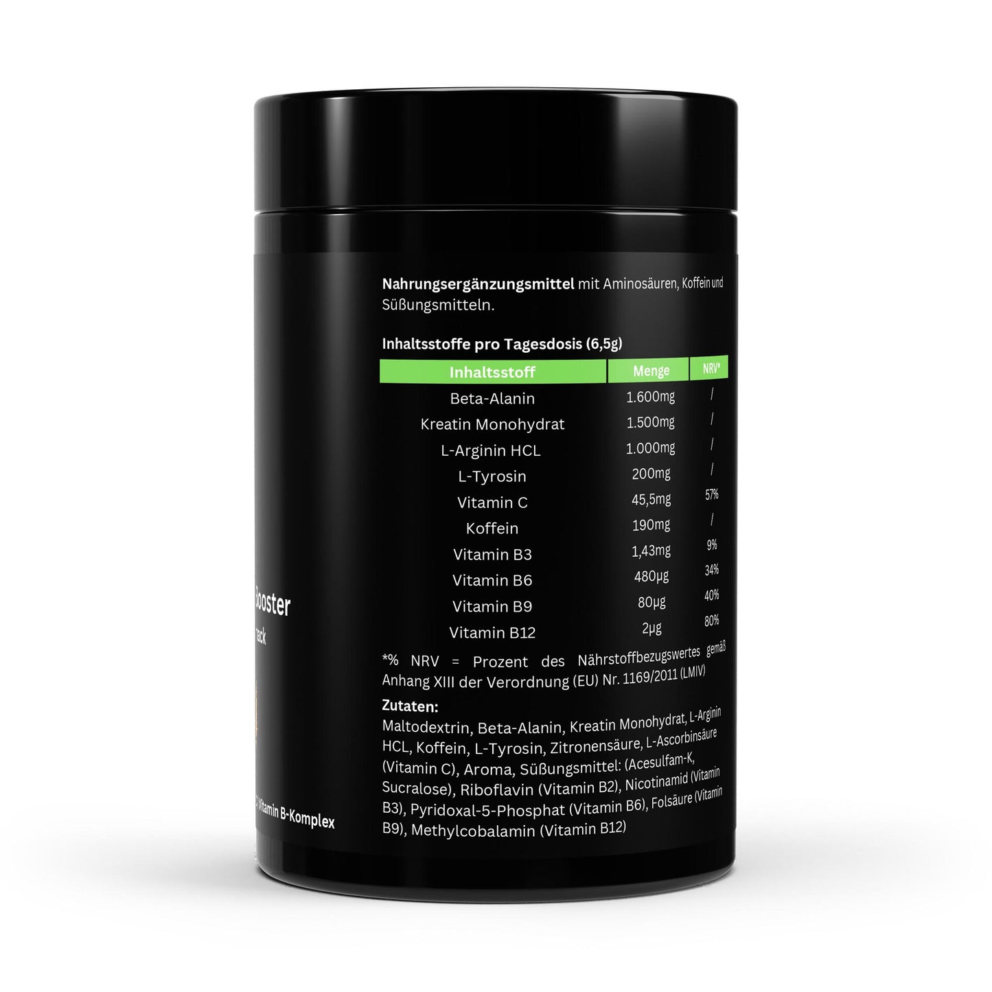 Pre-Entreno Booster – Manzana Ácida – 520 g