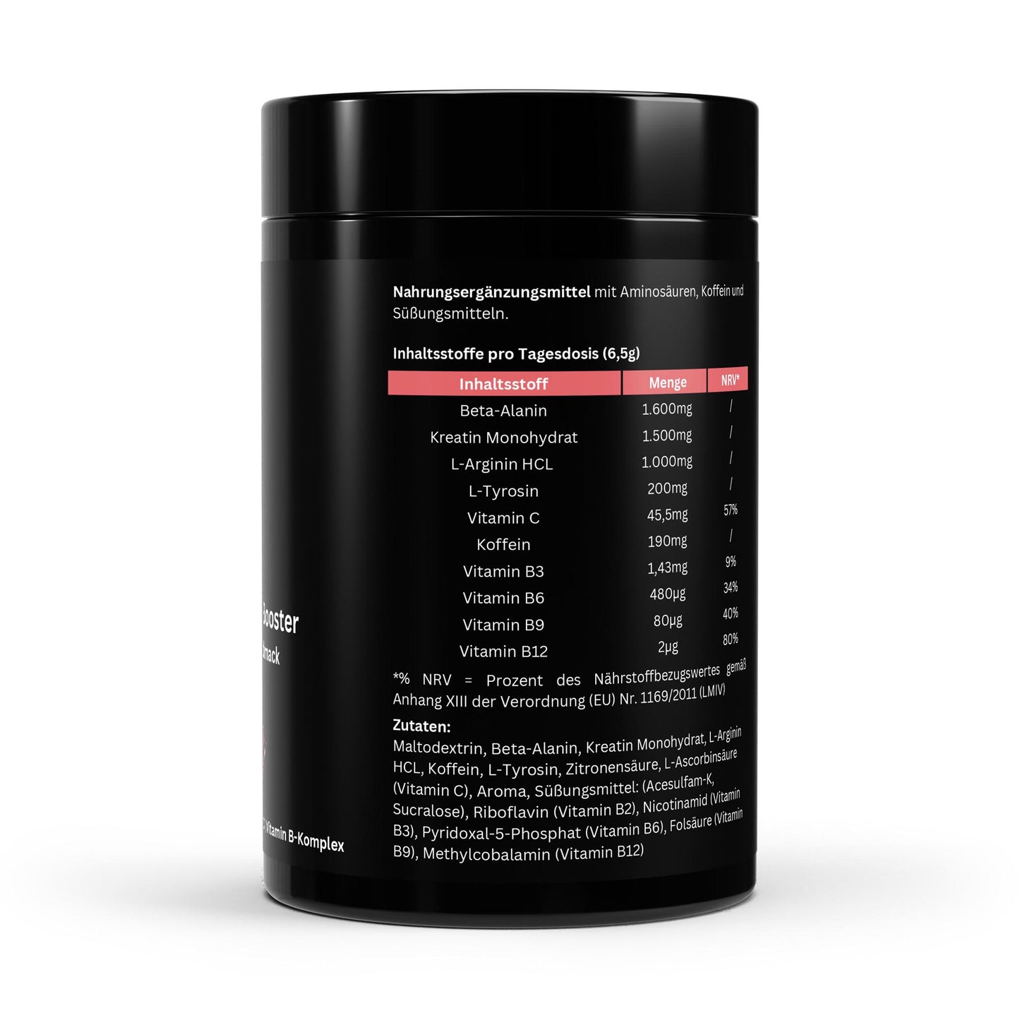 Pre-Entreno Booster – Frambuesa Intensa – 520 g