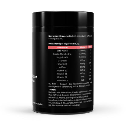 Pre-Entreno Booster – Frambuesa Intensa – 520 g