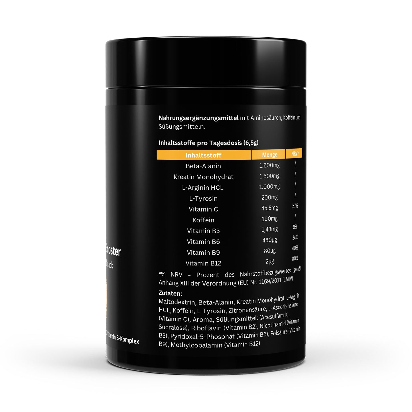 Pre-Entreno Booster – Naranja Eléctrica – 520 g